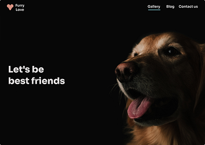LandingPage DailyUIFurryLove dailyui dailyuichallenge design figma figmadesign furry illustration landingpage love minimal ui ux