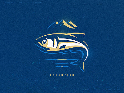 Fresh Fish (For Sale) adobe illustrator blue character design drawing dribbble fish fresh illustration logo mascot ocean oceanlife sea sealife vector water