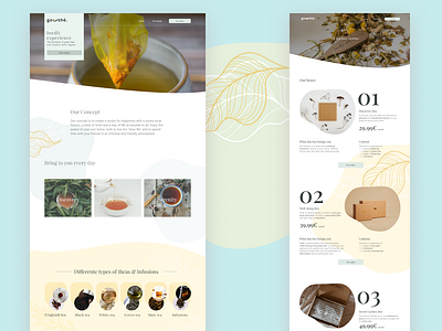 Gouthé - Tea Box Website box design ecommerce figma tea teabox ui uiux ux webdesign