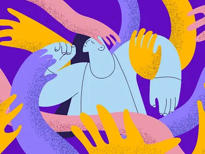 Care caring color design illustration