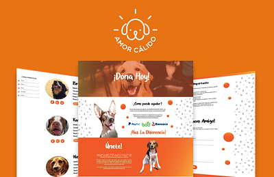 Amor Calido 2 adobe illustrator adoption cute animals design dog doggy flat golden retriever graphic design labrador retriever logo minimal non profit nonprofit pitbull ui ux web