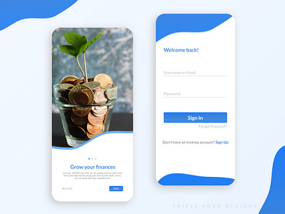 Fintech App Single Onboarding + Login Screen figma fintech app investment app login screen mobile app onboarding screen ui