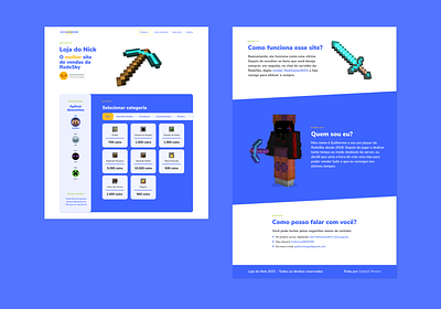 Loja do Nick minecraft minimal store ui uidesign web webdesign website