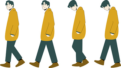 man walking illustration characterdesign design digitalart digitalpainting illustration illustrator indonesia modern art vector vibrant color