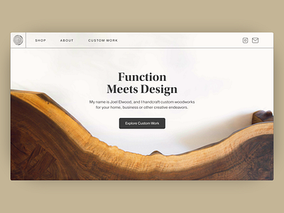 Elwood Design Co. | Hero Image adobe xd branding branding design design ecommerce ecommerce app furniture furniture store furniture website logo minimal small business ui ui design ux ux design web web app webflow woodworking