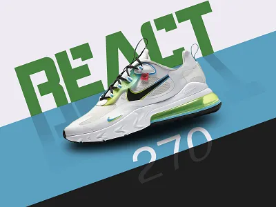 Air Max 270 React Poster adobe photoshop nike air max