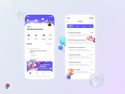 E-Office App 2021 app bali design dribbel e office indonesia trend2021 ui uiux design uiuxdesign uiuxdesigner ux