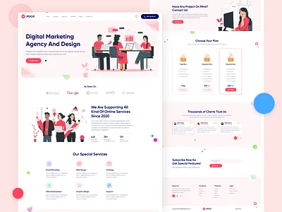 Digital marketing agency agency agency website best shot clean ui creative creative work homepage design illustration landing page modern design startup ui ui design uiuxdesign web web design