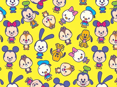 Kawaii Mickey and Friends - Pattern adobe illustrator character design cute disney illustration jerrod maruyama jmaruyama kawaii mickey mouse vector