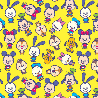 Kawaii Mickey and Friends - Pattern adobe illustrator character design cute disney illustration jerrod maruyama jmaruyama kawaii mickey mouse vector