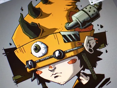 Battle Hats 2.0 👁 art artwork battle hats beanie character character design design digital art drawing dystopian goggles graphic graphic design horns illustration photoshop process sci fi texture