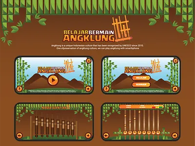 Belajar Bermain Angklung Mobile app art design flat graphic design icon illustration illustrator ui ux vector
