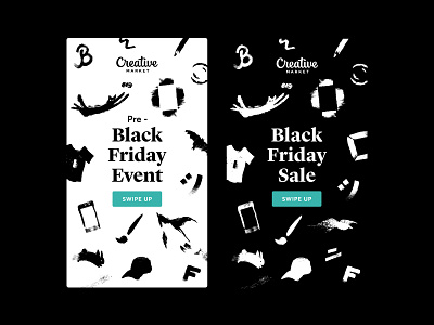 Black Friday Instagram Stories ad design animals black and white black friday brand designer brushes creative market freelance designer illustraion instagram instagram stories marketing process serif social media