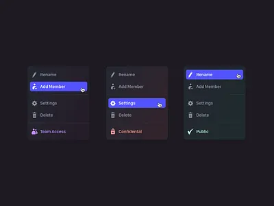 Menu UI confidental error mobile public states success team ui uidesign uidesigns uiux uploading ux uxui web app web apps