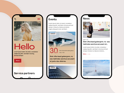 IHV mobile version adobe xd creative design home page homepage landing page mobile design mobile ui red ui website white