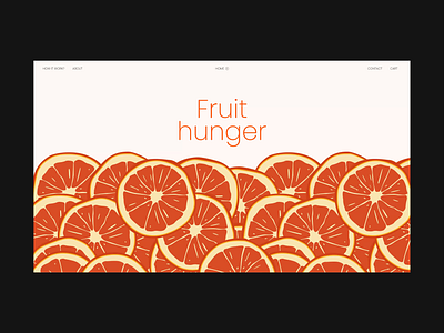 Fruit Hunger Main Screen fruit hunger illustration juice online shop online store orange ui web website