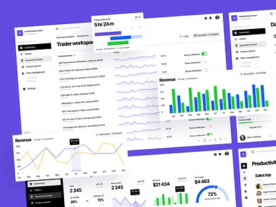 Introducing Motherboard UI Kit 🖤 application charts code colorful craftwork css dashboards design figma html landing motherboard reactjs ui vector web website widgets