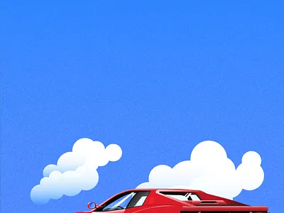 Ferrari Testarossa artwork car illustration design ferrari gradient grain grainy graphic illustration testarossa vector