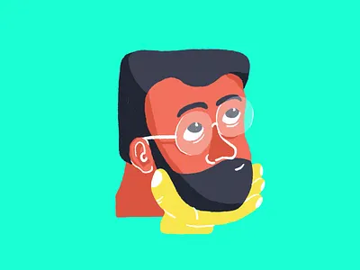 Face in Frame Thinking face frame illustration think