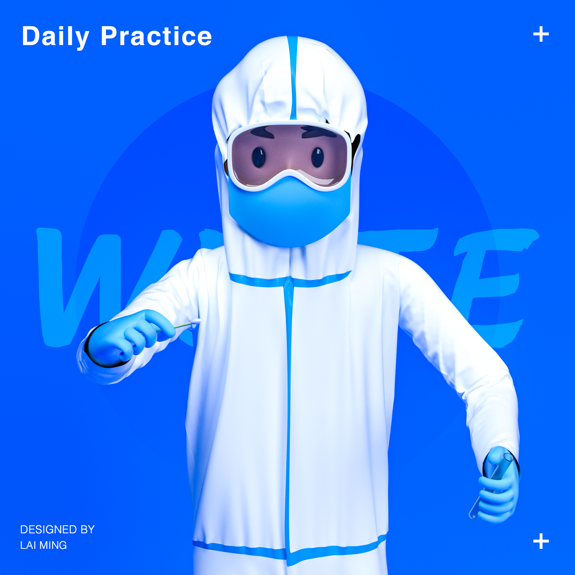 Epidemic prevention 3d blue c4d cinema 4d design epidemic prevention epidemic situation gui illustration novel coronavirus white zbrush