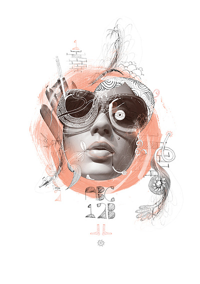 Peaches n Retro Cream_ #14 Es Una Sabor Favorita (eye scream) alienware amazing label blackandwhite digital illustration funky and fresh futuristic graydesign illustration lipstick lookbook nice shades peach razorfish retro design spaceman stellar interactive sunglass wearable tech