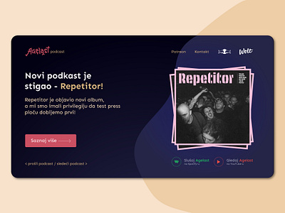 Agelast podcast - home page UX UI 2021 design icon modern onepage podcast repetitor repetitor serbia ui ux web web design web designer web page webdesign