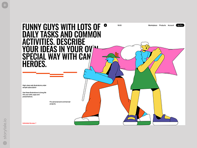 Canny Illustrations 🚀 bright canny characters colorful contrast design illustration product storytale ui vector web