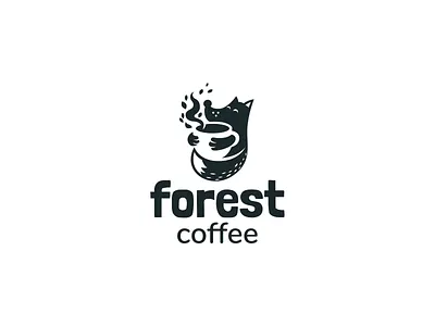 Fox and coffee animal brand branding cafe cartoon character coffee cup cute drink fox hot logo logotype mascot negativespace sale tea unused wild