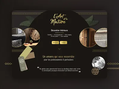 L'Art et la Matière • Website design architecture decoration design designbybry designer home home screen homepage homepage ui homepagedesign layout template templates ui ui design uidesign web website website design