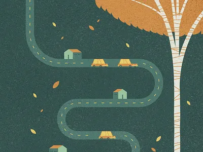 The tree - Slawomir Mrozek book cover books cars houses illustration route tree