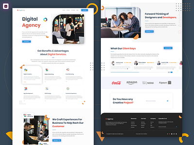 Digital Agency Landing page banner branding design design logo digital agency illustration landing landing page marketing agency mobile mobile app template ui ux web web app web design web template