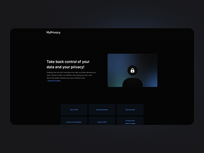 MyPrivacy — Hero section branding dark ui darkmode data design landing page privacy ui ui design uiux user interface ux web design web design and development web designer website website design