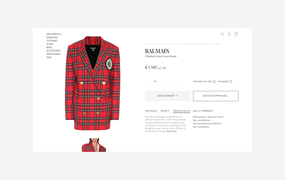 E-Commerce Shop - Single Item ecommerce design