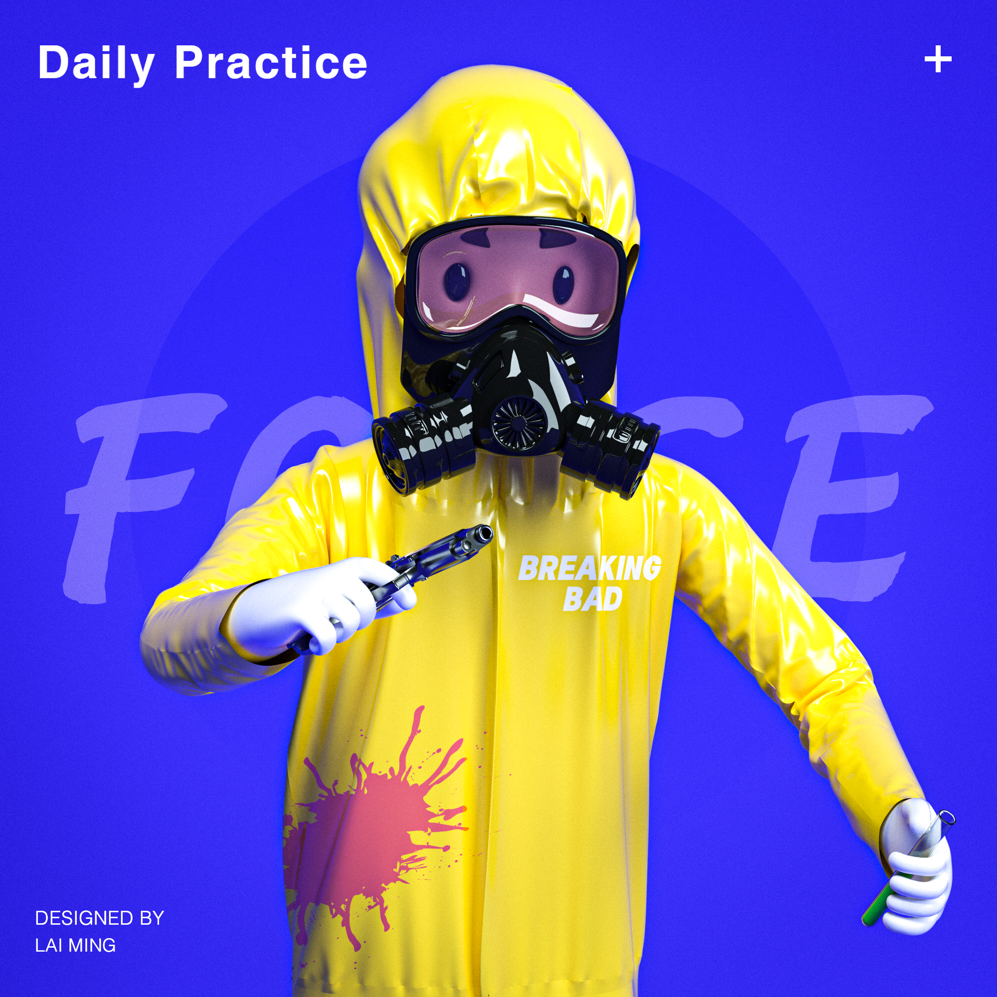 Breaking Bad 3d breaking bad breathing hood c4d chemistry cinema 4d design gui gun illustration narcotics respirator yellow zbrush