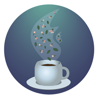 Mug with mint tea comfort design hot tea illustration mint mint tea tea vector warmth рисунок