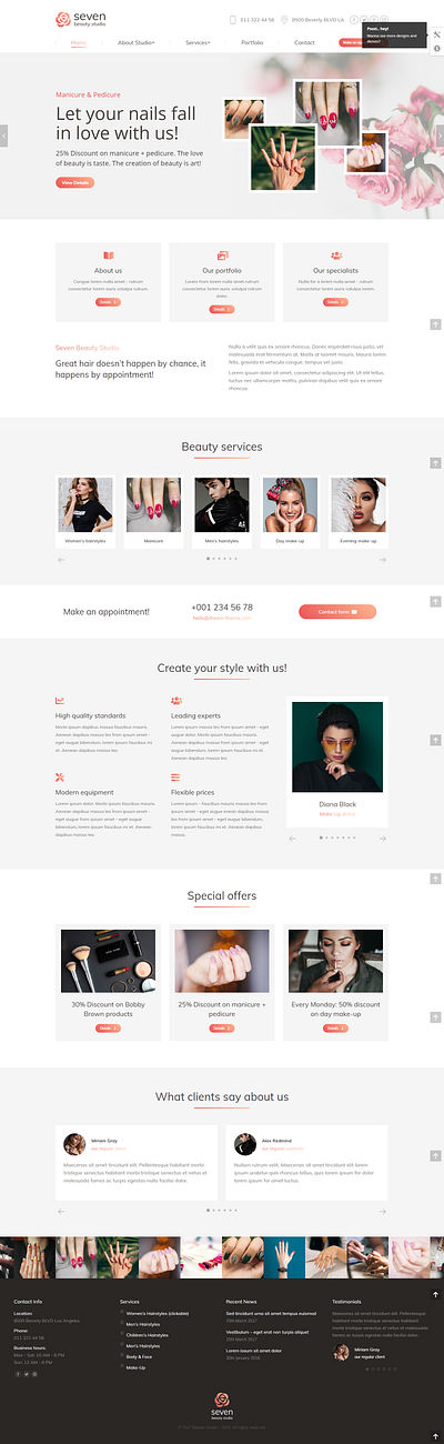 The 7 Beauty Studio WordPress Theme blog design design theme web design website wordpress theme