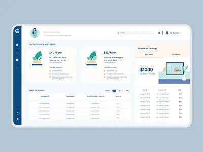 MedSTAFF Platform - Companies Page branding doctor app health app healthcare illustration medicine medicine app modern uiux website design