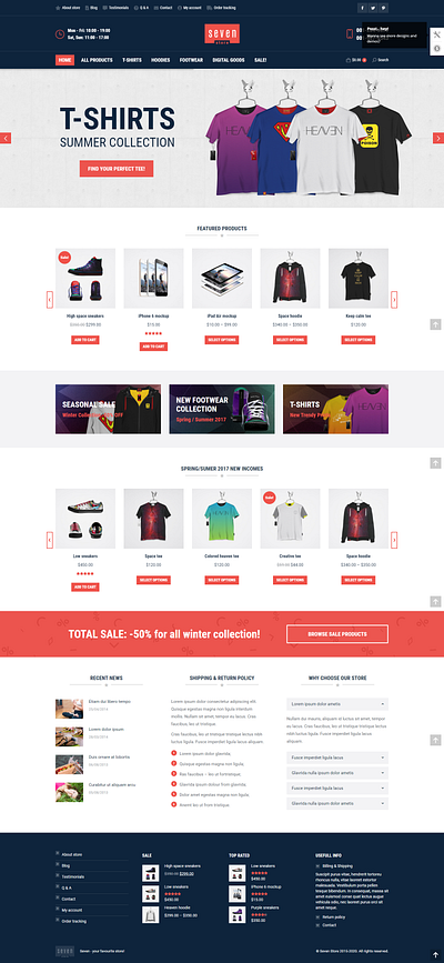 The 7 Shop WordPress Theme blog design design theme web design website wordpress theme