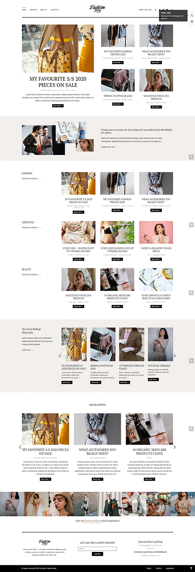 The 7 Fashion Blog WordPress Theme blog design design theme web design website wordpress theme