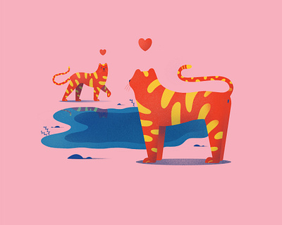 Ocelove animal art cats color color palette colorful colors digital digital illustration felines illustration illustrazione love