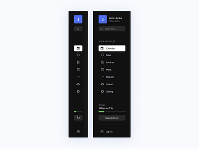 Dark Nav of Luk. - UI Design branding design app logo nav nav design nav ui design navbar navigate navigation navigation bar navigation menu ui ux ui design ui design challenge ui designer uiux