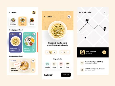 Food Delivery - Mobile App app app design application clean ui food food app food delivery app ios ios app minimal mobile app mobile app design mobile ui product design ui ui design uiux user experience ux ux design