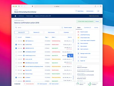 🔎 Web App for Auditors - List View audit browser dashboard dashboard app dashboard design dashboard interface dashboard ui desktop app finance finance dashboard interaction interaction design interface list product design table tool ui ux web app web interface