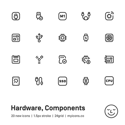 Myicons✨ — Hardware, Components vector line icons pack essential icons icon design icon pack icons icons design icons pack interface icons line icons sketch sketchicons ui ui design ui designer ui icons ui kit ui pack ui set web design web designer web ui