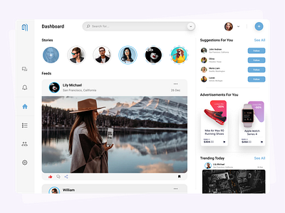 Social Media Dashboard-Free UI Resources bright color dashboard app dashboard design dashboard ui dribbble best shot flat design free downloads free figma resources free landing page free templates freebee ios landing page minimal modern modernism social media dashboard trendy ui website