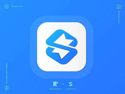 Bookmark Logo app icon app logo blue bookmark bookmarks branding creative design designer icon identity iphone logo logo design logo designer negative space new s whitespace