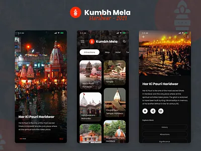 Kumbh Mela App haridwar app indian temple kumbh mela kumbhmela app temple app temple app ui temples app travel app travel app ui travel apps
