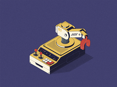 Machine illustration isometric machine robot