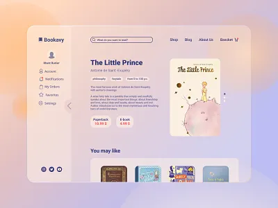 Bookshop Website Design bookshop design figma glass glassmorphism glassy minimal shopping website ui ux web website