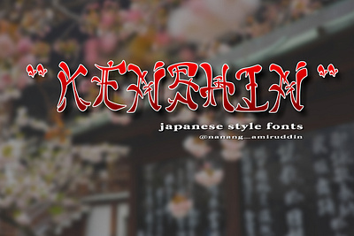 Kenshin japanese font style calligraphy calligraphy logo character chinese chinese calligraphy chinese culture design font fonts hand drawn handlettering handmade illustraion japanese style latter logo lettering otf samurai serif ttf